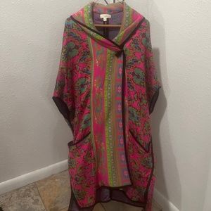 Freeway Vibrant Pink Long Poncho Vest S